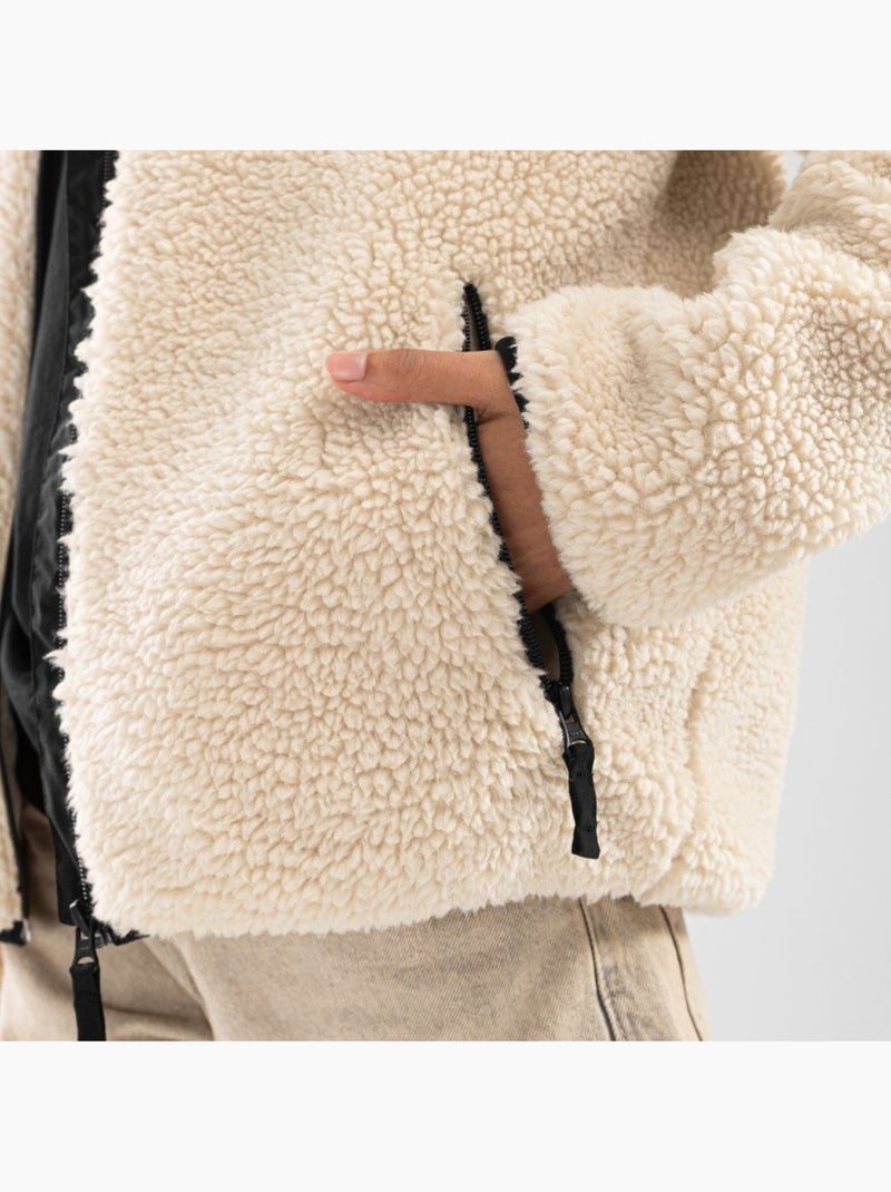 Giacca sherpa da donna lifestyle donna levi-w Beige - Kiabi
