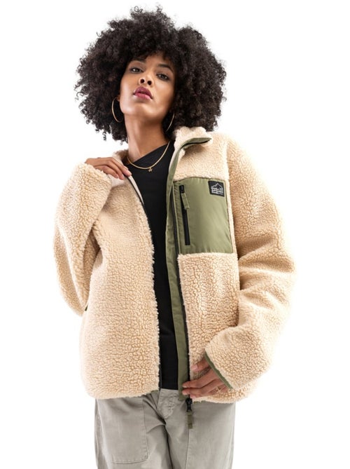 Giacca sherpa da donna lifestyle donna walnut-w - Kiabi Giacca sherpa da donna lifestyle donna walnut-w - Kiabi