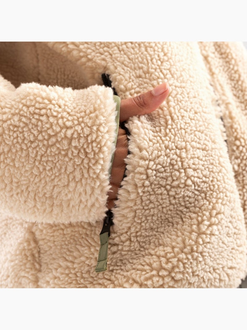 Giacca sherpa da donna lifestyle donna walnut-w Beige - Kiabi