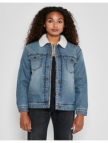 Giacca sherpa in denim Noisy May