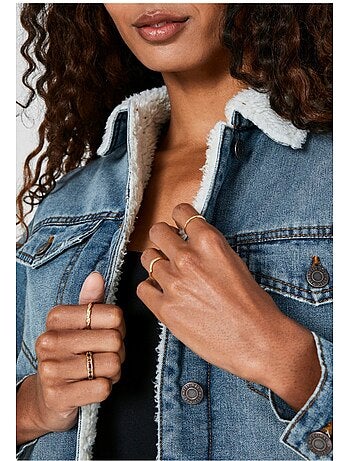 Giacca sherpa in denim Noisy May