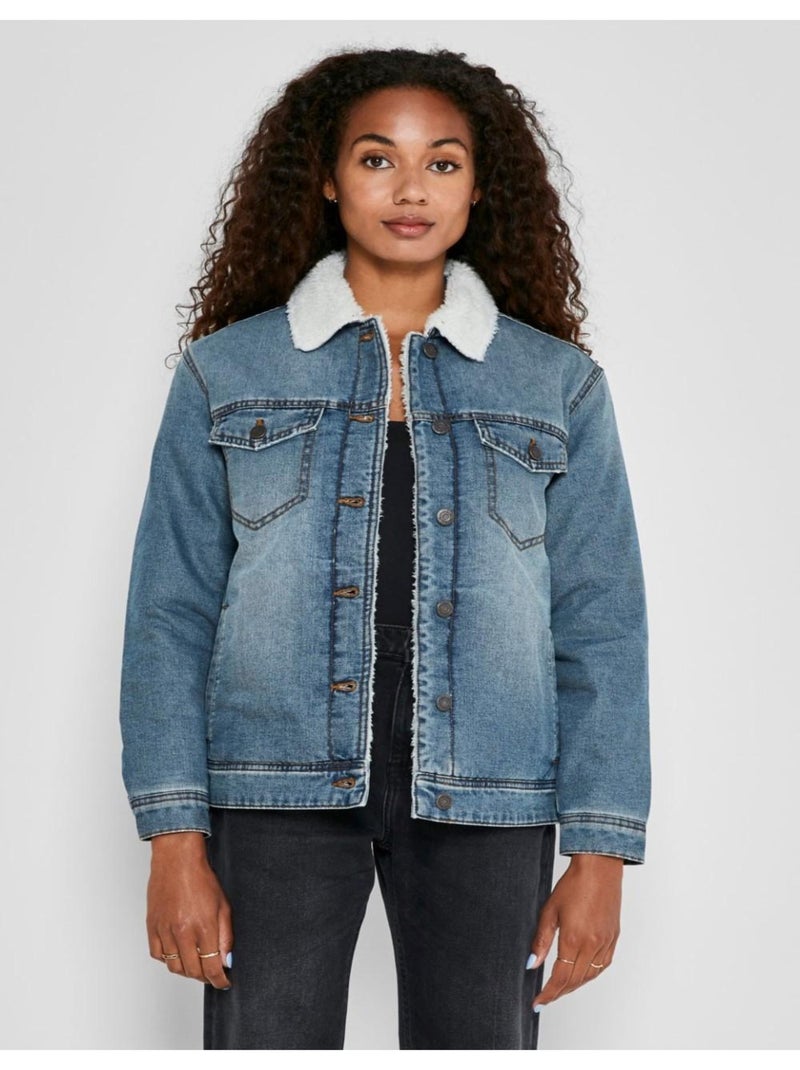 Giacca sherpa in denim Noisy May Blu - Kiabi