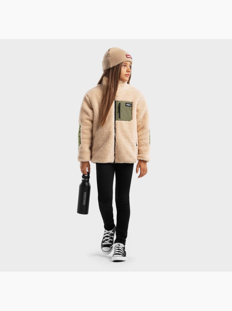 Giacca sherpa per bambine lifestyle bambini e bambine spirit-g Beige - Kiabi