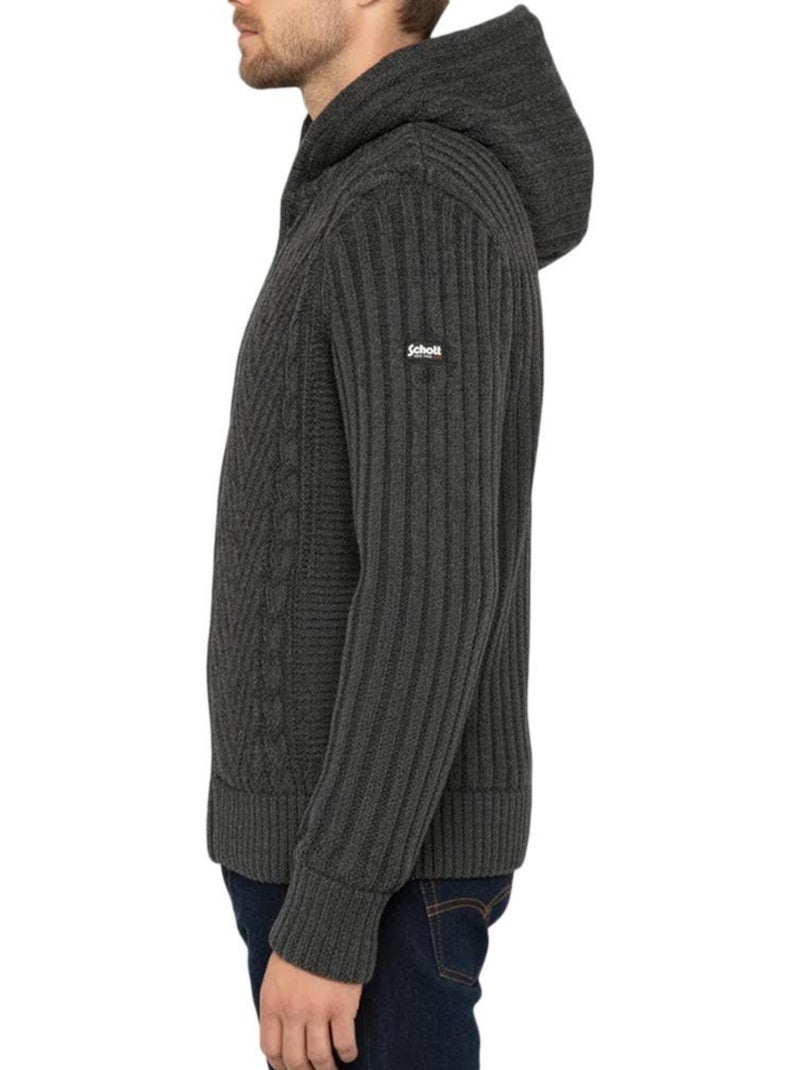 Giacca Sherpa Uomo Schott con Zip Grigio argentato - Kiabi