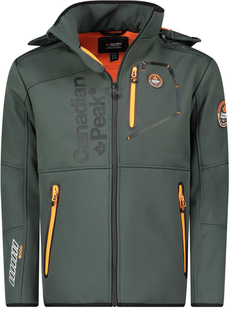 Giacca softshell antivento con cappuccio royauteak – canadian peak Grigio arancione - Kiabi