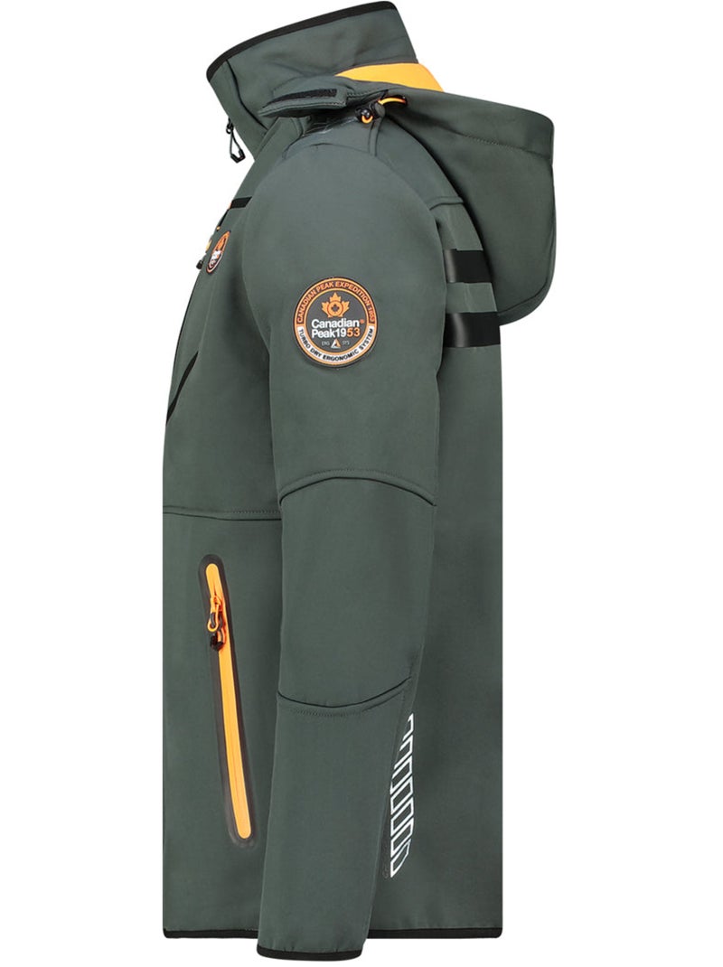 Giacca softshell antivento con cappuccio royauteak – canadian peak Grigio arancione - Kiabi