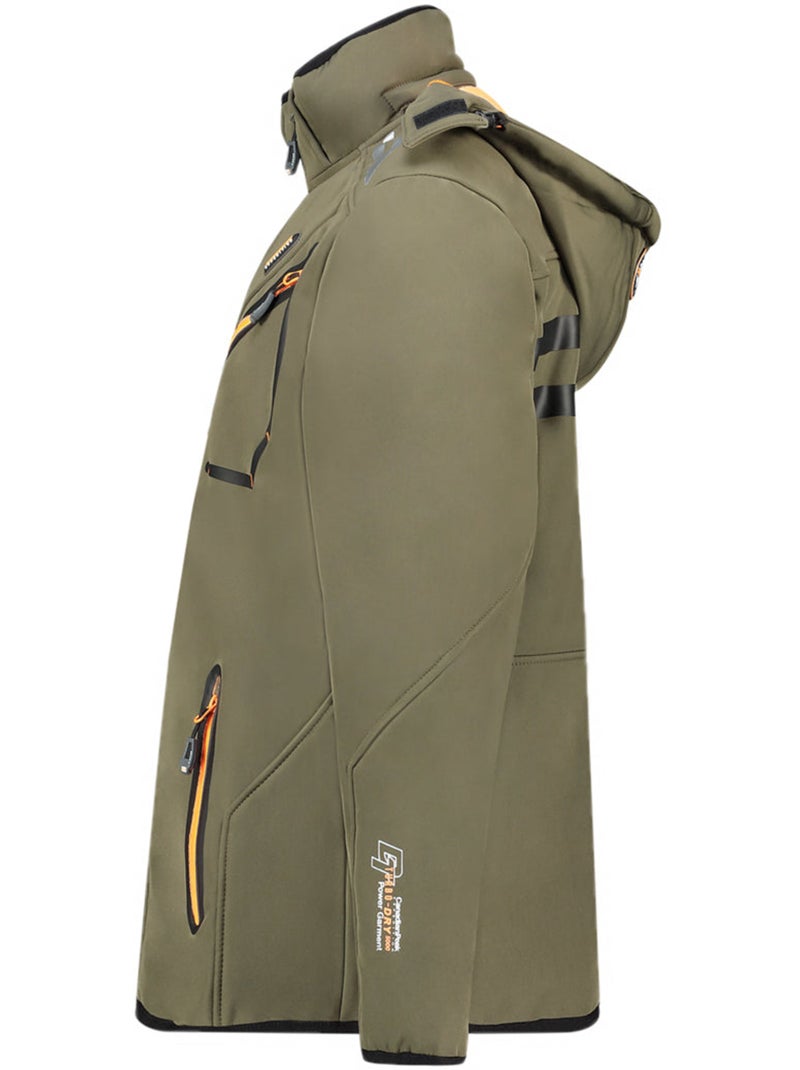 Giacca softshell antivento con cappuccio royauteak – canadian peak Verde/Arancione - Kiabi