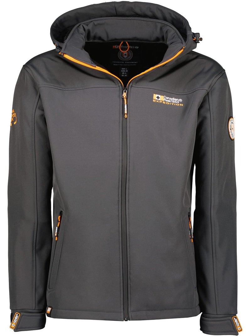 Giacca softshell antivento con cappuccio takeneak – canadian peak Grigio scuro - Kiabi