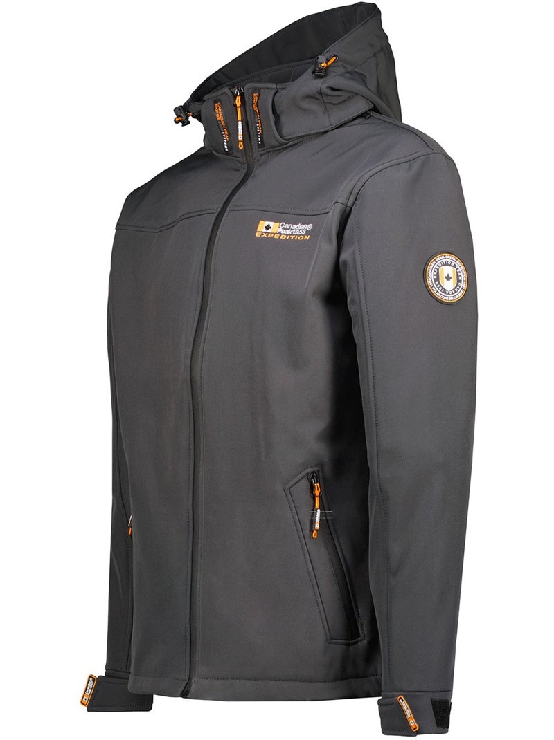 Giacca softshell antivento con cappuccio takeneak – canadian peak Grigio scuro - Kiabi