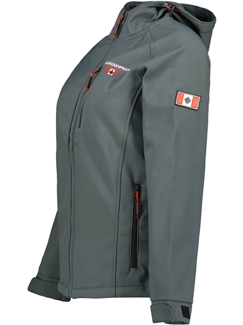 Giacca softshell con cappuccio foderata in pile tacereak – canadian peak Grigio scuro - Kiabi