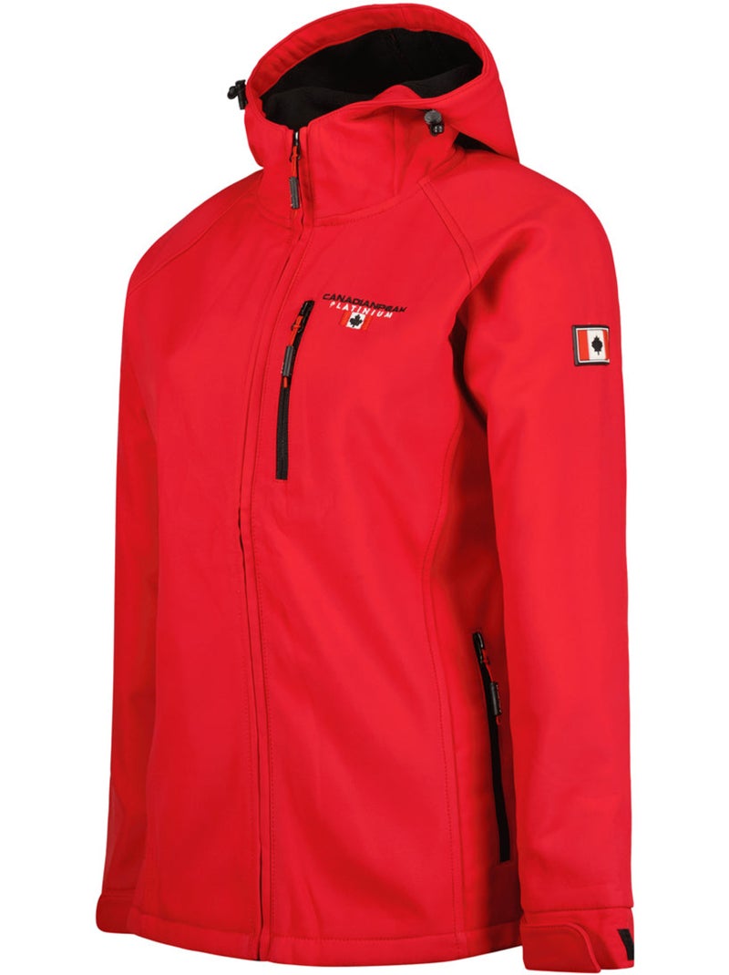 Giacca softshell con cappuccio foderata in pile tacereak – canadian peak Rosso - Kiabi