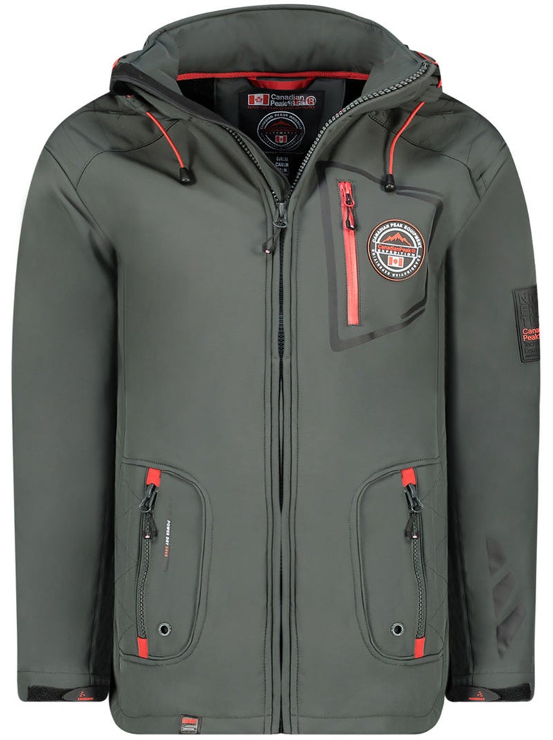 Giacca softshell con cappuccio regolabile tacibeak – canadian peak Grigio scuro - Kiabi