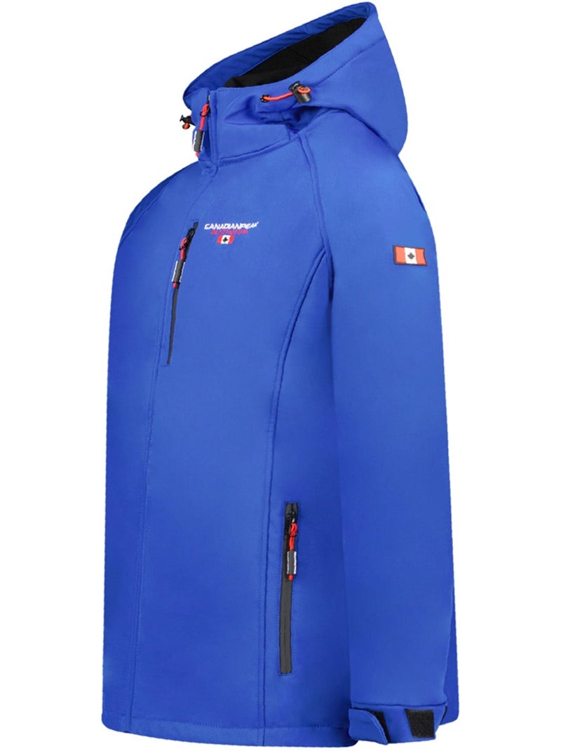Giacca softshell con cappuccio regolabile takiteak – canadian peak Blu reale - Kiabi