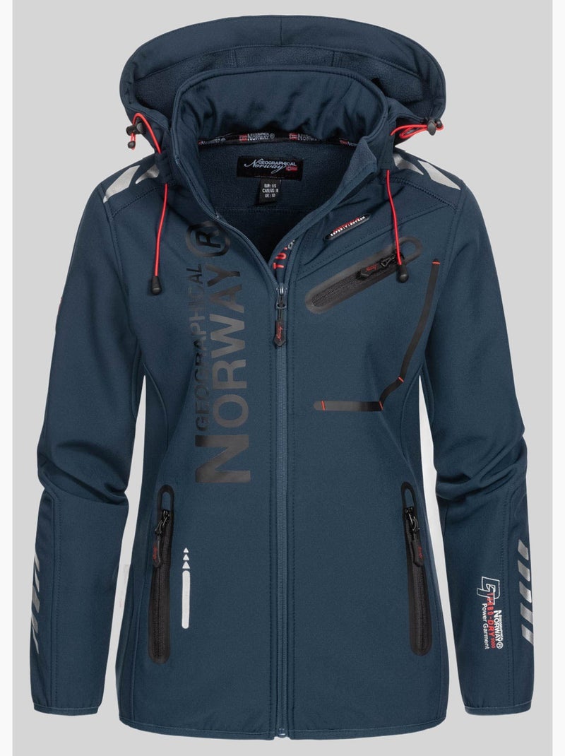 Giacca softshell con cappuccio reine – geographical norway Blu marino - Kiabi