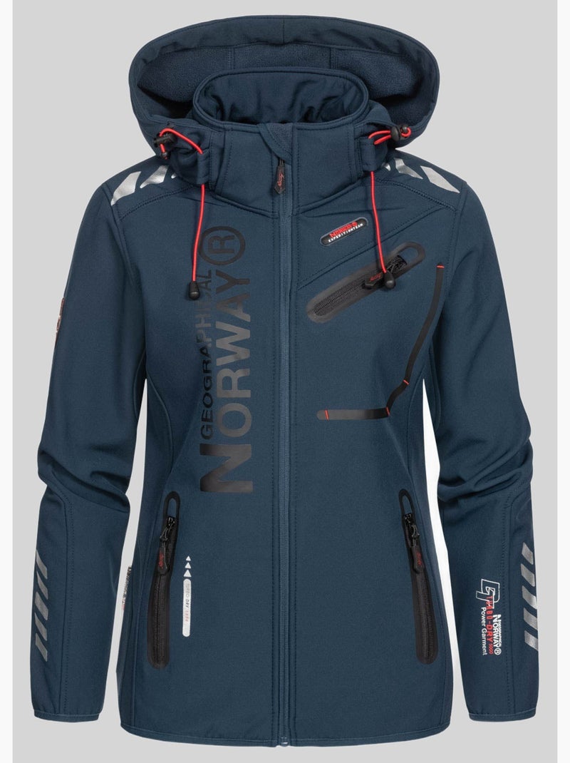 Giacca softshell con cappuccio reine – geographical norway Blu marino - Kiabi