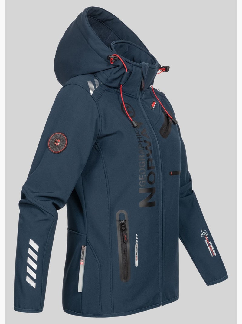 Giacca softshell con cappuccio reine – geographical norway Blu marino - Kiabi