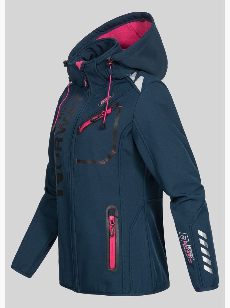 Giacca softshell con cappuccio reine – geographical norway Blu Rosa - Kiabi
