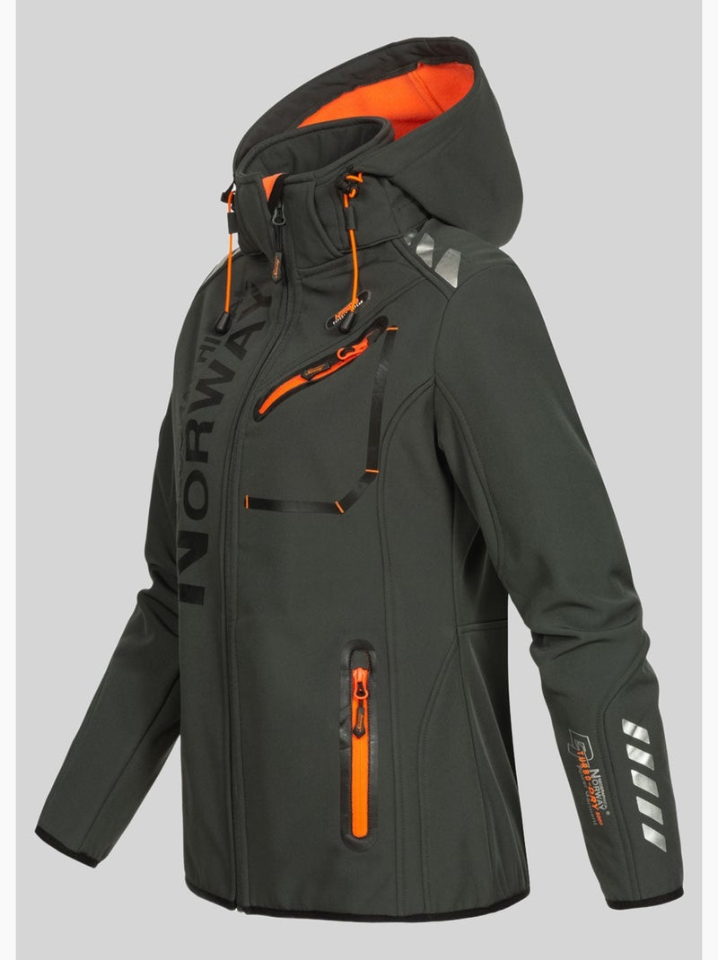 Giacca softshell con cappuccio reine – geographical norway Grigio arancione - Kiabi