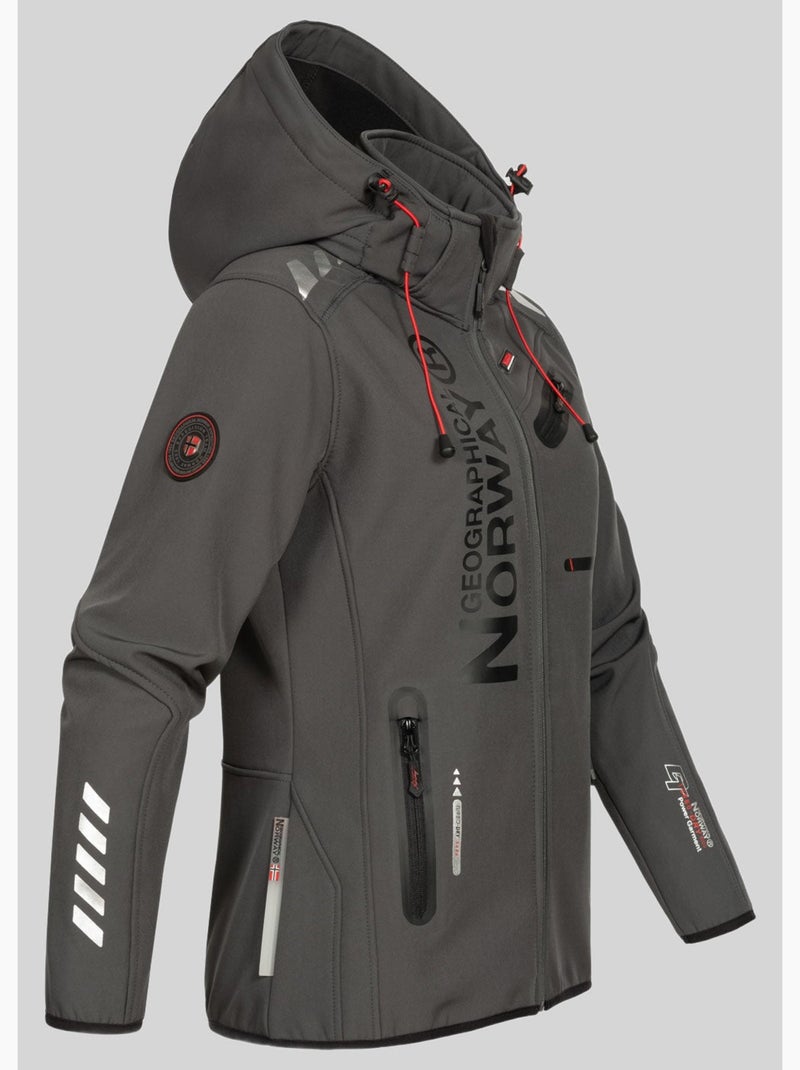 Giacca softshell con cappuccio reine – geographical norway Grigio nero - Kiabi