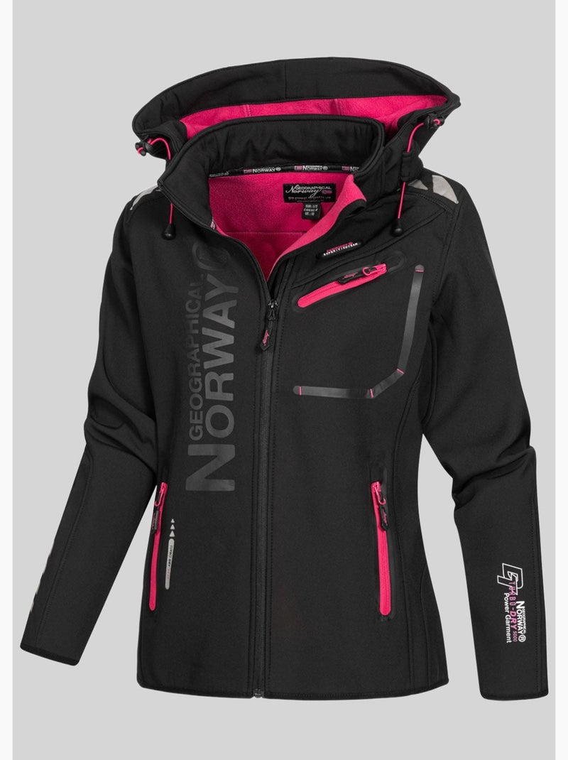Giacca softshell con cappuccio reine – geographical norway Nero Rosa Nero - Kiabi