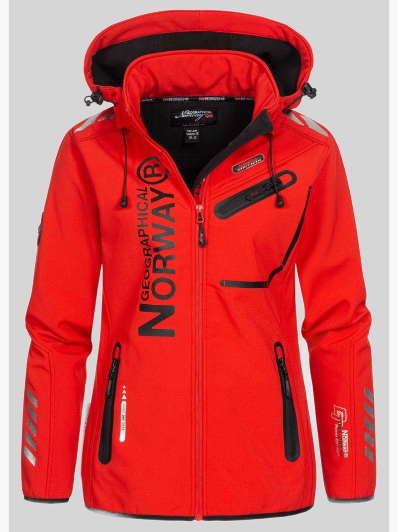 Giacca softshell con cappuccio reine – geographical norway Nero Rosso - Kiabi
