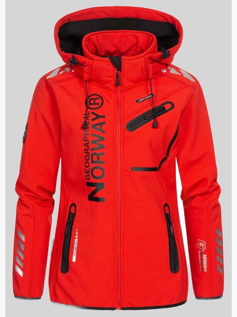 Giacca softshell con cappuccio reine – geographical norway Nero Rosso - Kiabi