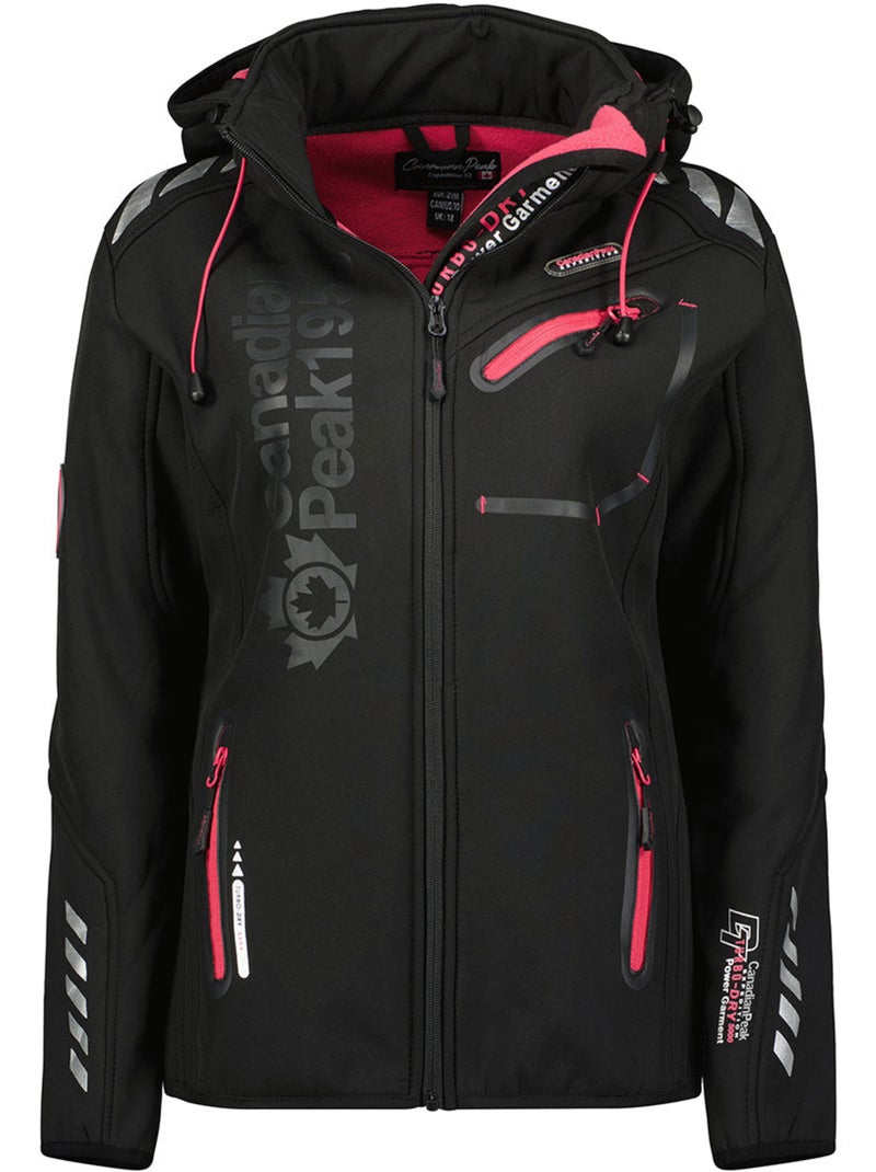Giacca softshell con cappuccio removibile foderata in pile reineak – canadian peak Nero - Kiabi
