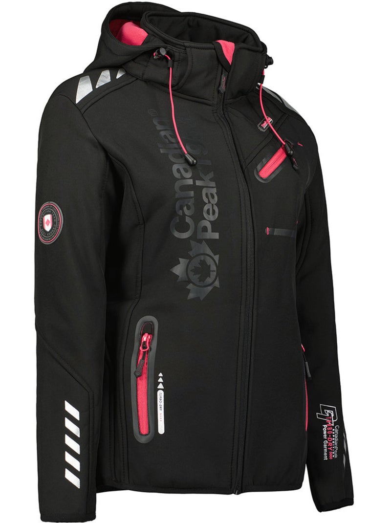 Giacca softshell con cappuccio removibile foderata in pile reineak – canadian peak Nero - Kiabi
