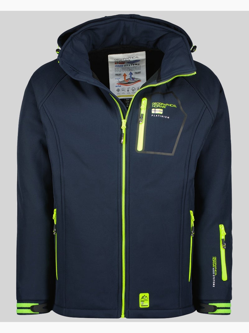 Giacca softshell con cappuccio riziere – geographical norway Blu marino - Kiabi