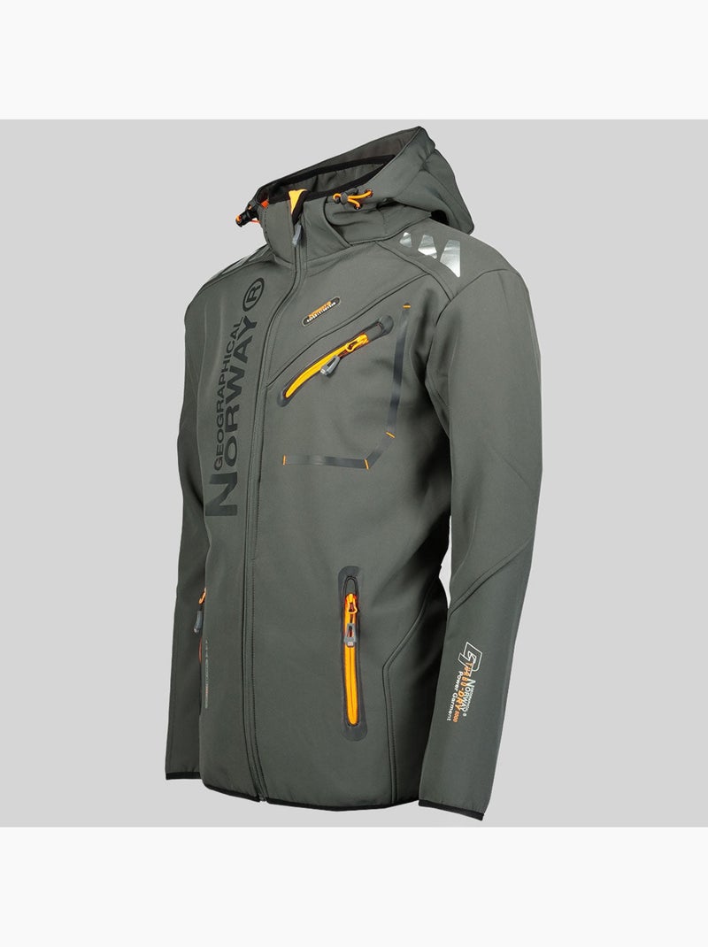 Giacca softshell con cappuccio royaute dark – geographical norway Grigio arancione - Kiabi