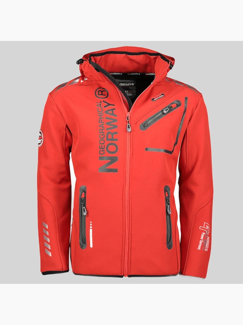 Giacca softshell con cappuccio royaute – geographical norway Nero Rosso - Kiabi
