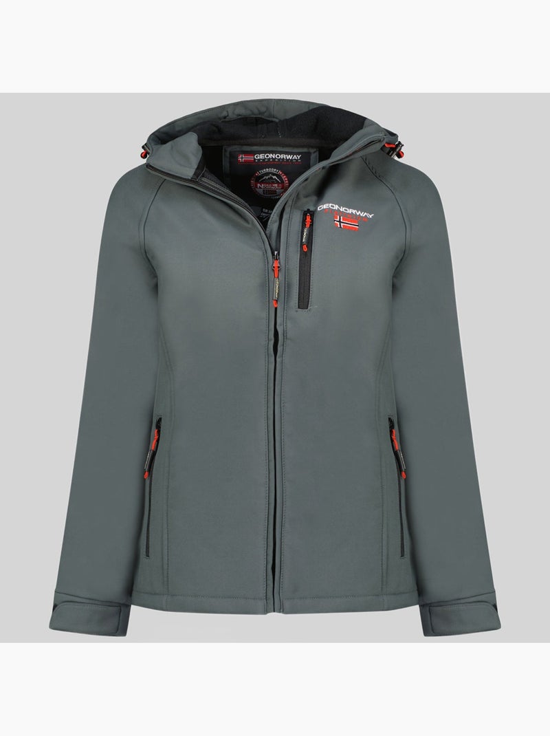 Giacca softshell con cappuccio tacer – geographical norway Grigio scuro - Kiabi