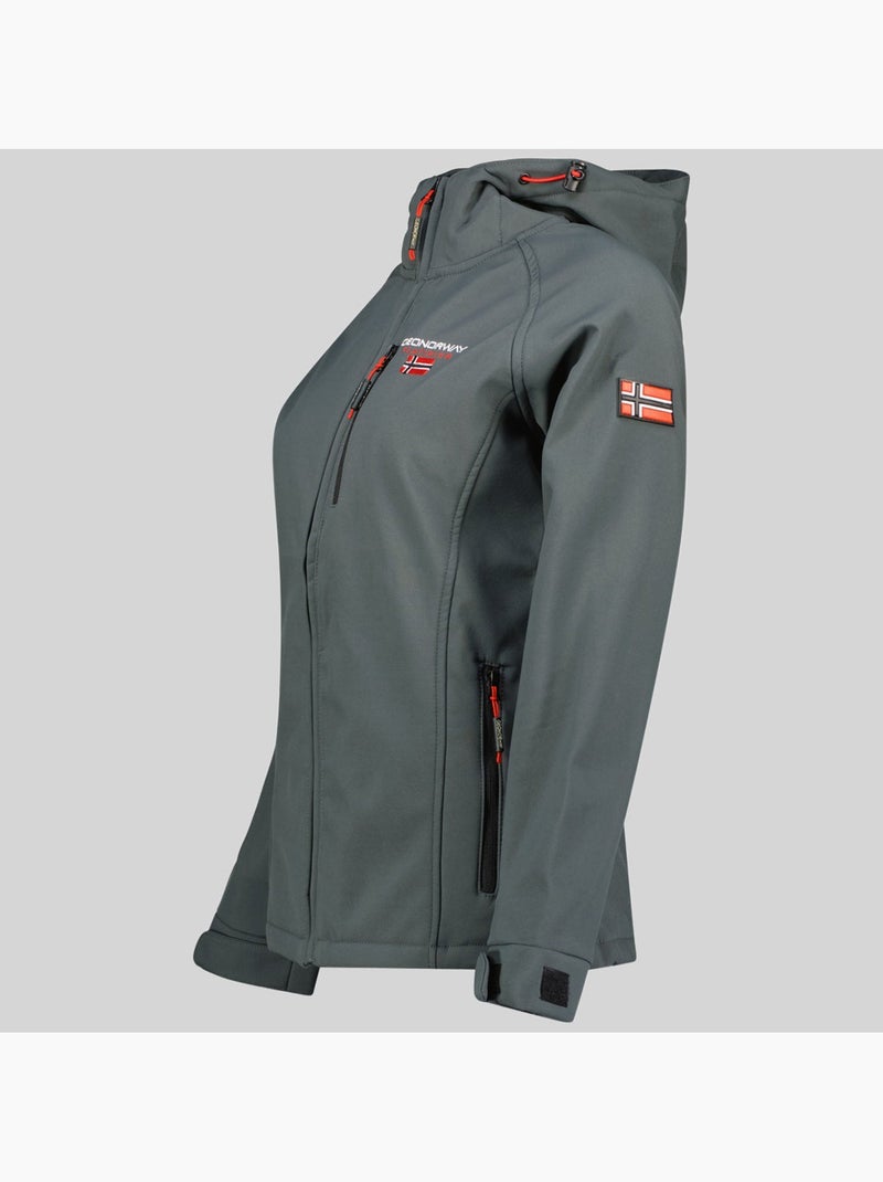 Giacca softshell con cappuccio tacer – geographical norway Grigio scuro - Kiabi
