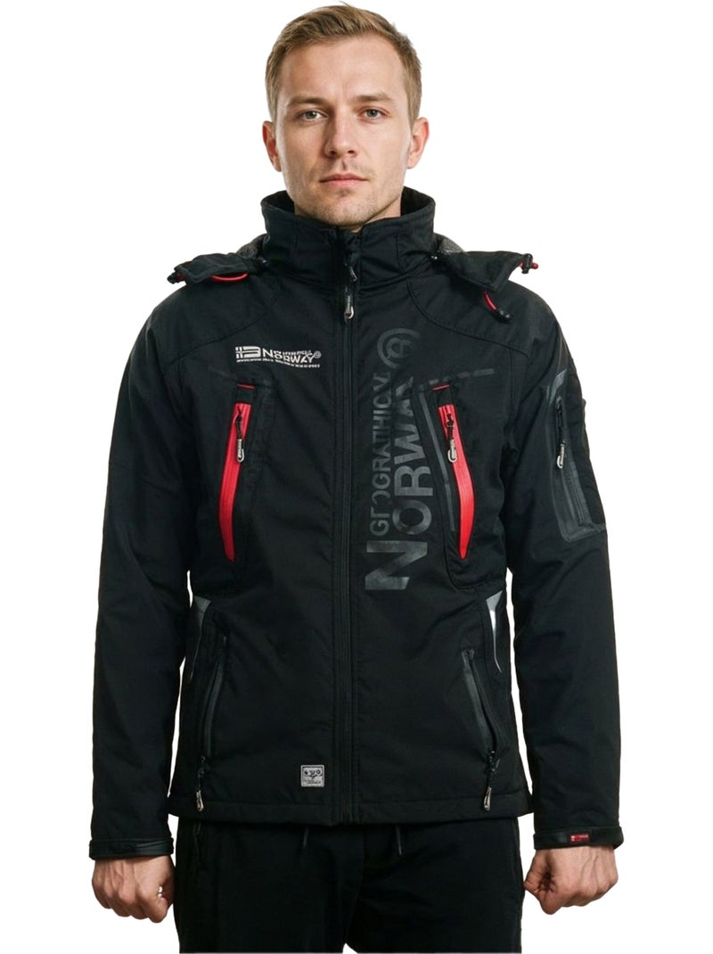 Giacca softshell con cappuccio techno dark – geographical norway Nero Rosso - Kiabi
