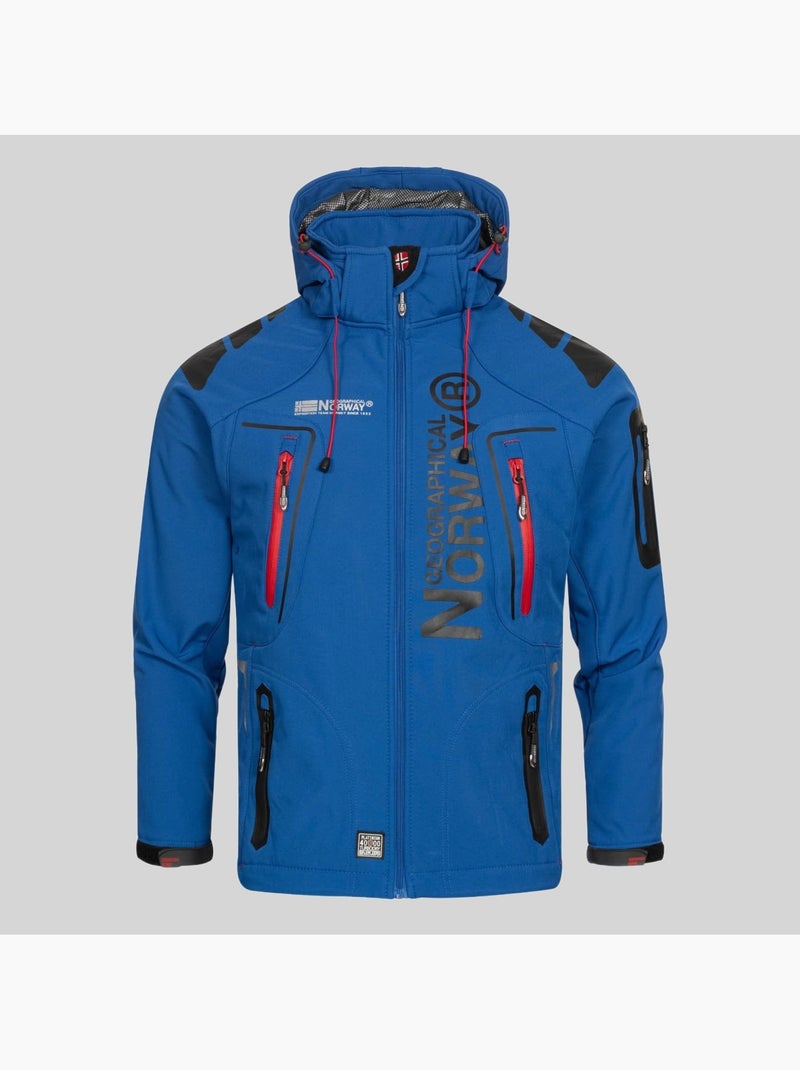 Giacca softshell con cappuccio techno – geographical norway Blu marino/Rosso - Kiabi