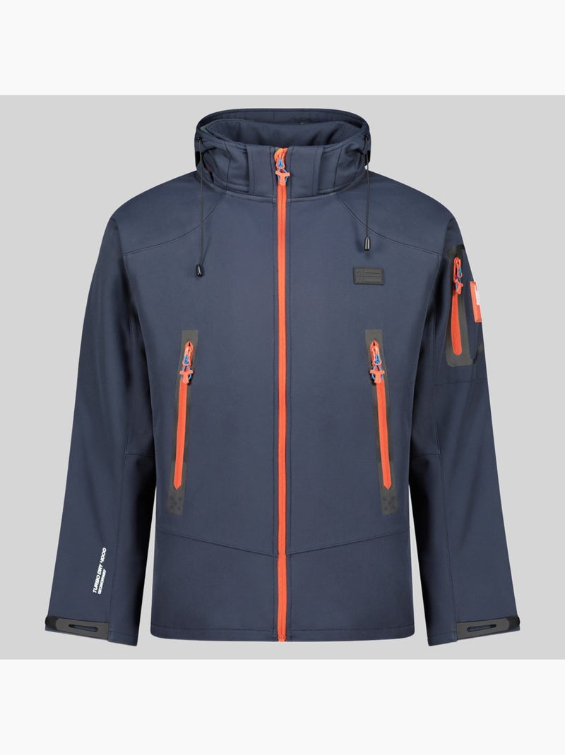 Giacca softshell con cappuccio tezip – geographical norway Blu marino - Kiabi