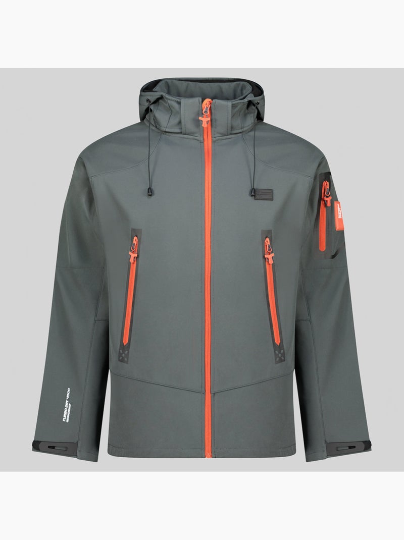 Giacca softshell con cappuccio tezip – geographical norway Grigio scuro - Kiabi