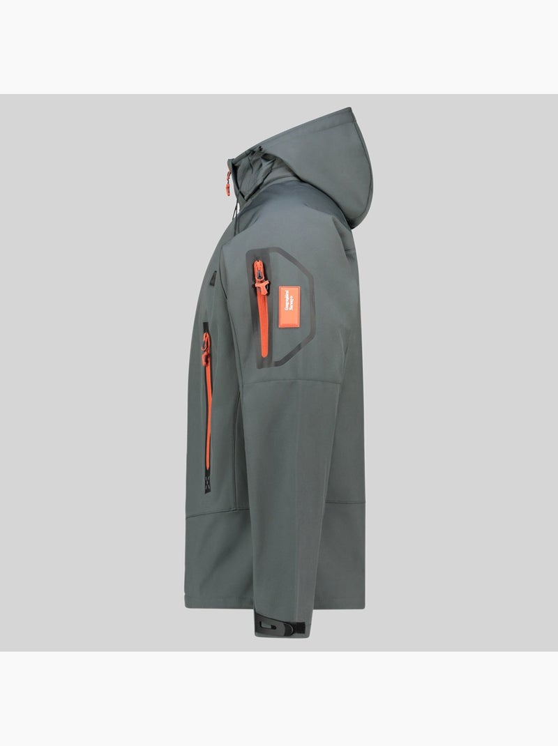 Giacca softshell con cappuccio tezip – geographical norway Grigio scuro - Kiabi