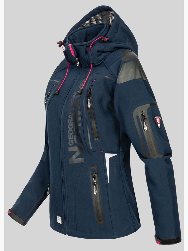 Giacca softshell con cappuccio tislande femme – geographical norway Blu Rosa - Kiabi