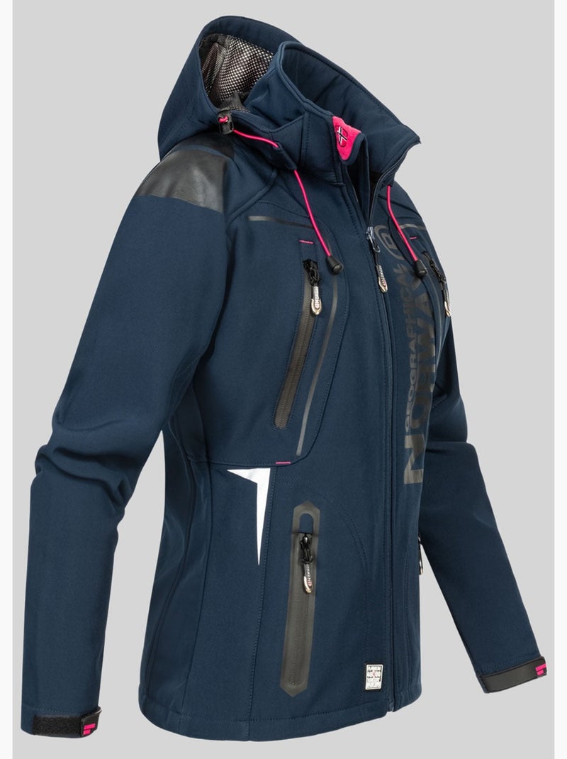 Giacca softshell con cappuccio tislande femme – geographical norway Blu Rosa - Kiabi