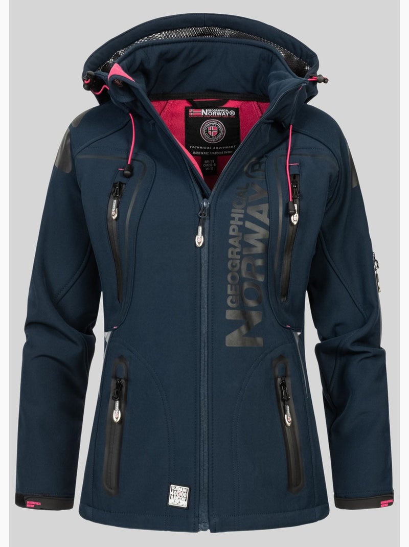 Giacca softshell con cappuccio tislande femme – geographical norway Blu Rosa - Kiabi
