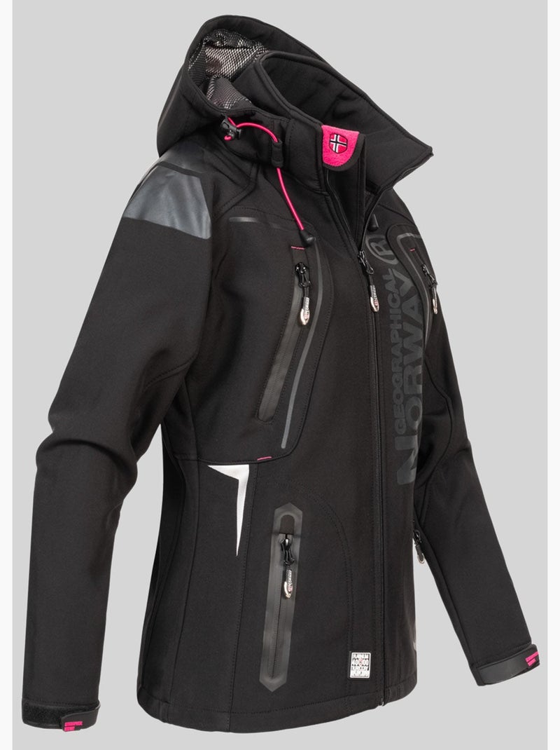 Giacca softshell con cappuccio tislande femme – geographical norway Nero Rosa - Kiabi