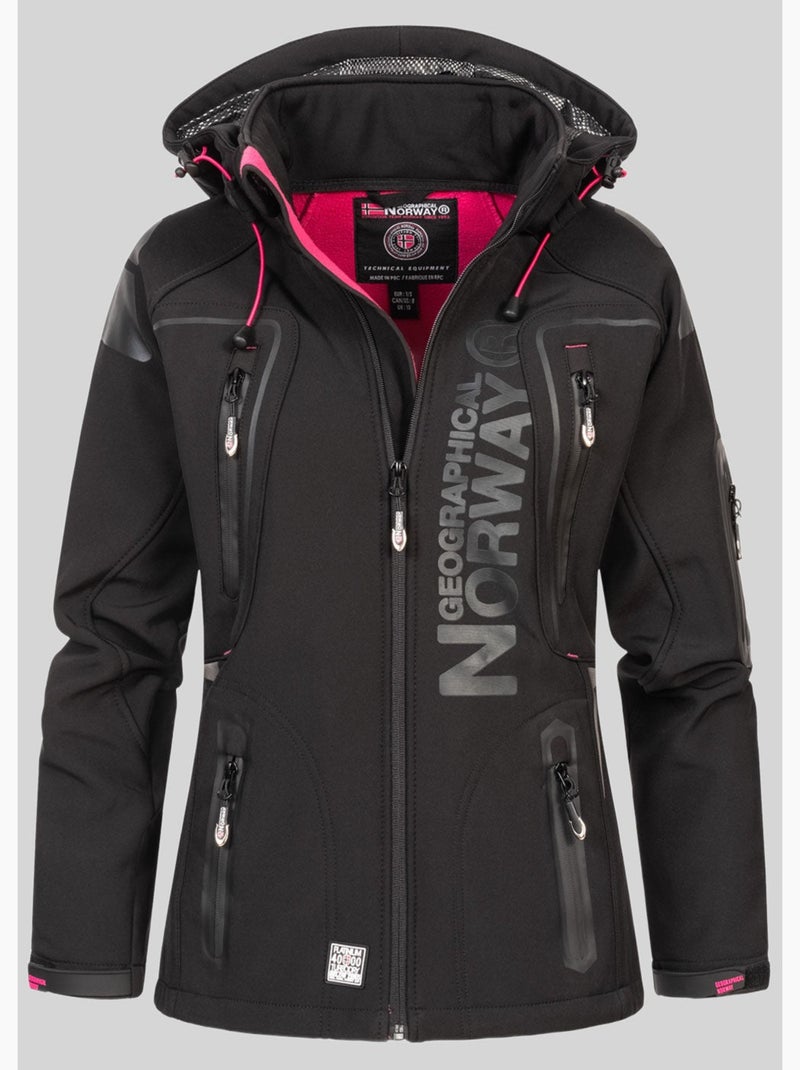 Giacca softshell con cappuccio tislande femme – geographical norway Nero Rosa - Kiabi