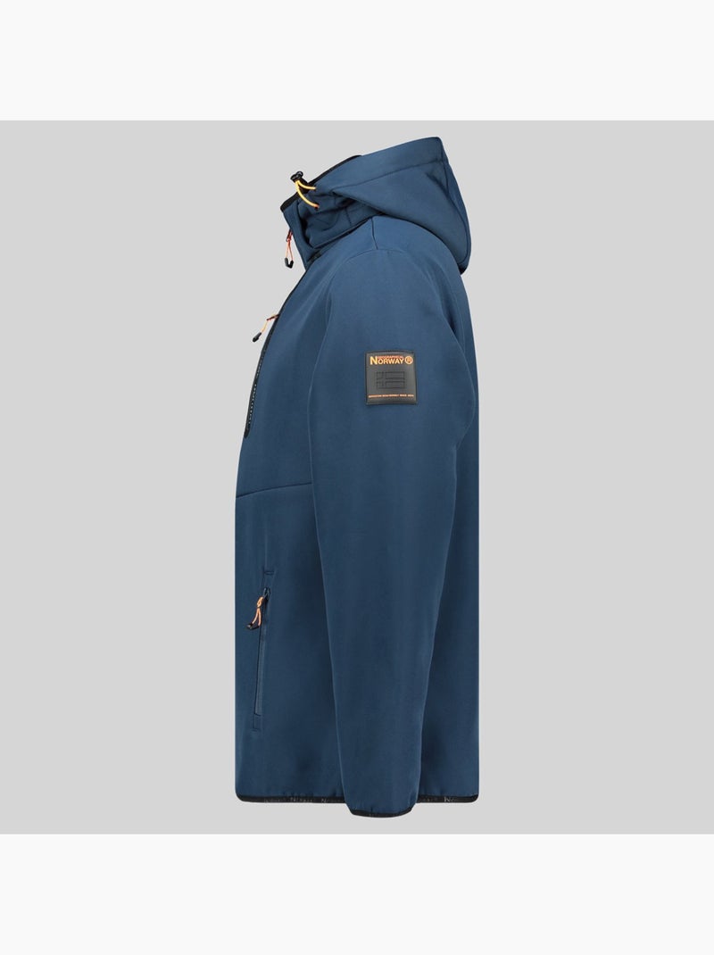 Giacca softshell con cappuccio toxique – geographical norway Blu marino/Arancione fluo - Kiabi