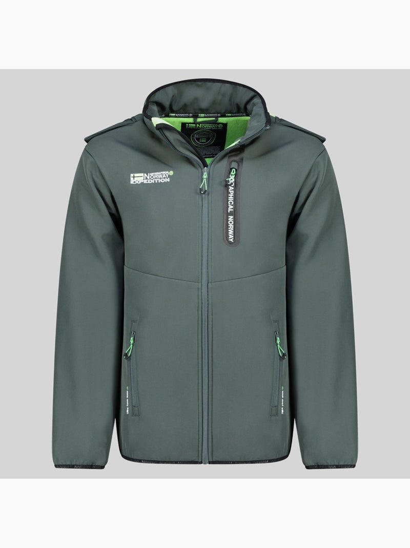 Giacca softshell con cappuccio toxique – geographical norway Grigio verde - Kiabi