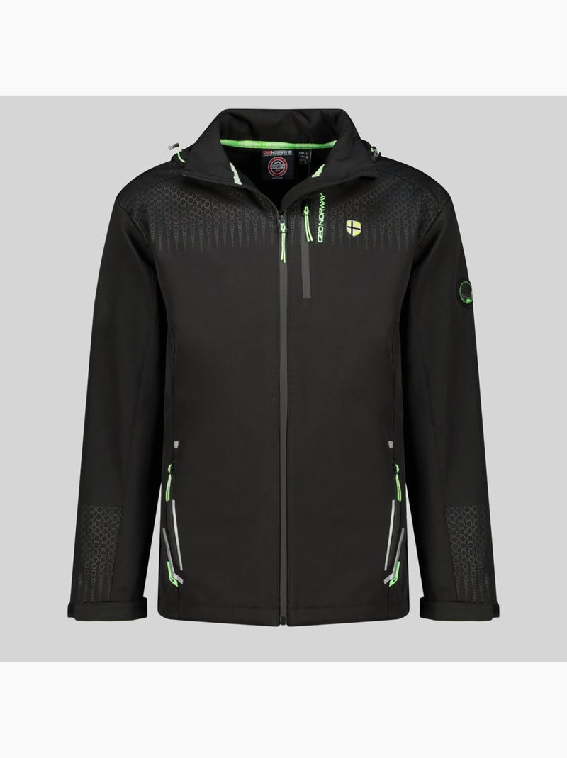 Giacca softshell con cappuccio trelino – geographical norway Nero Verde - Kiabi