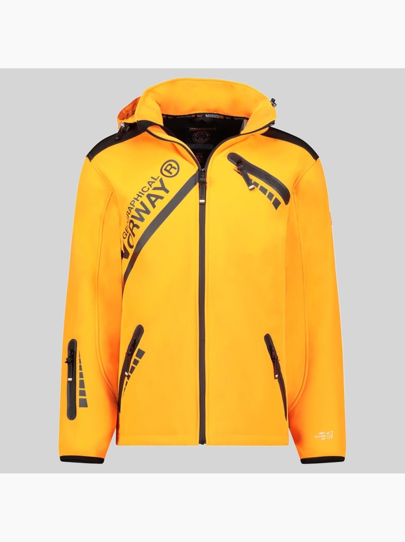 Giacca softshell con cappuccio twopac – geographical norway Arancione fluo - Kiabi