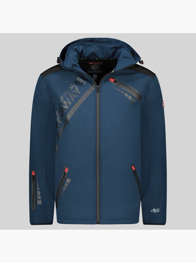 Giacca softshell con cappuccio twopac – geographical norway Blu marino - Kiabi