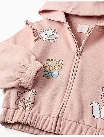 Giacca spazzolata con cappuccio con stampe di Gli Aristogatti