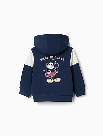 Giacca spazzolata con cappuccio e stampe di mickey